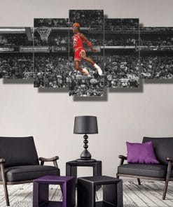 Michael Jordan Dunk - 5 Panel Canvas Wall Art