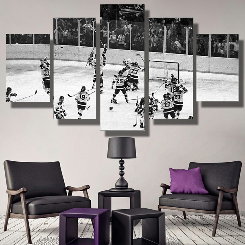 Ice Hockey Black and White Canvas Art – My Idea Sports Canvas