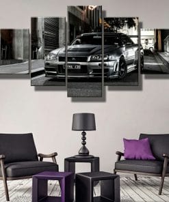 Nissan Skyline Gtr R34 Fast And Furious &#8211; 5 Panel Canvas Wall Art, Top Smart Design