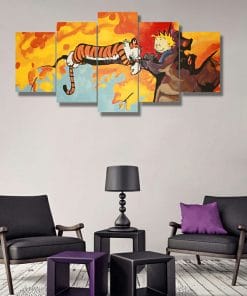 Calvin And Hobbes - 5 Panel Canvas Wall Art