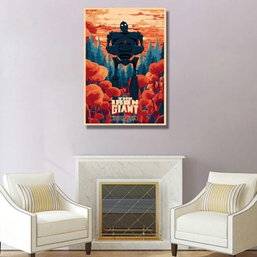 The Iron Giant Movie Anime &#8211; One Panel Canvas Wall Art, Top Smart Design