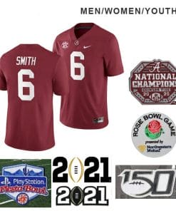 Alabama Crimson Tide #6 DeVonta Smith College NCAA Football Red Jersey