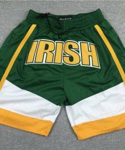 Irish High School Men Shorts Vintage Short Stitched Green