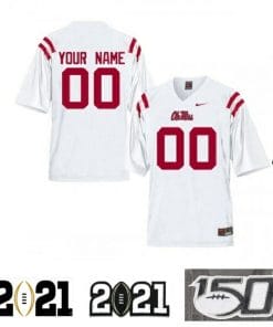 Custom Ole Miss Jersey Name and Number NCAA Football White Jersey
