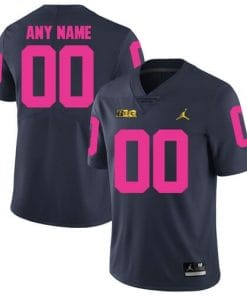 Custom Michigan Football Jerseys Name Number Navy Pink College Football