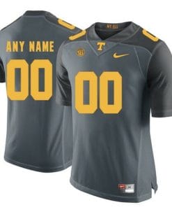 Custom Vols Jersey Name Number NCAA College Football Grey Yellow
