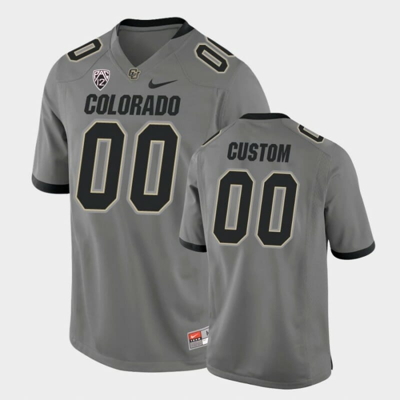 Colorado Buffaloes Custom Name and Number Gray Football Game Jersey