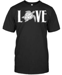 Love Turtle T Shirt Unisex Short Sleeve Classic Tee
