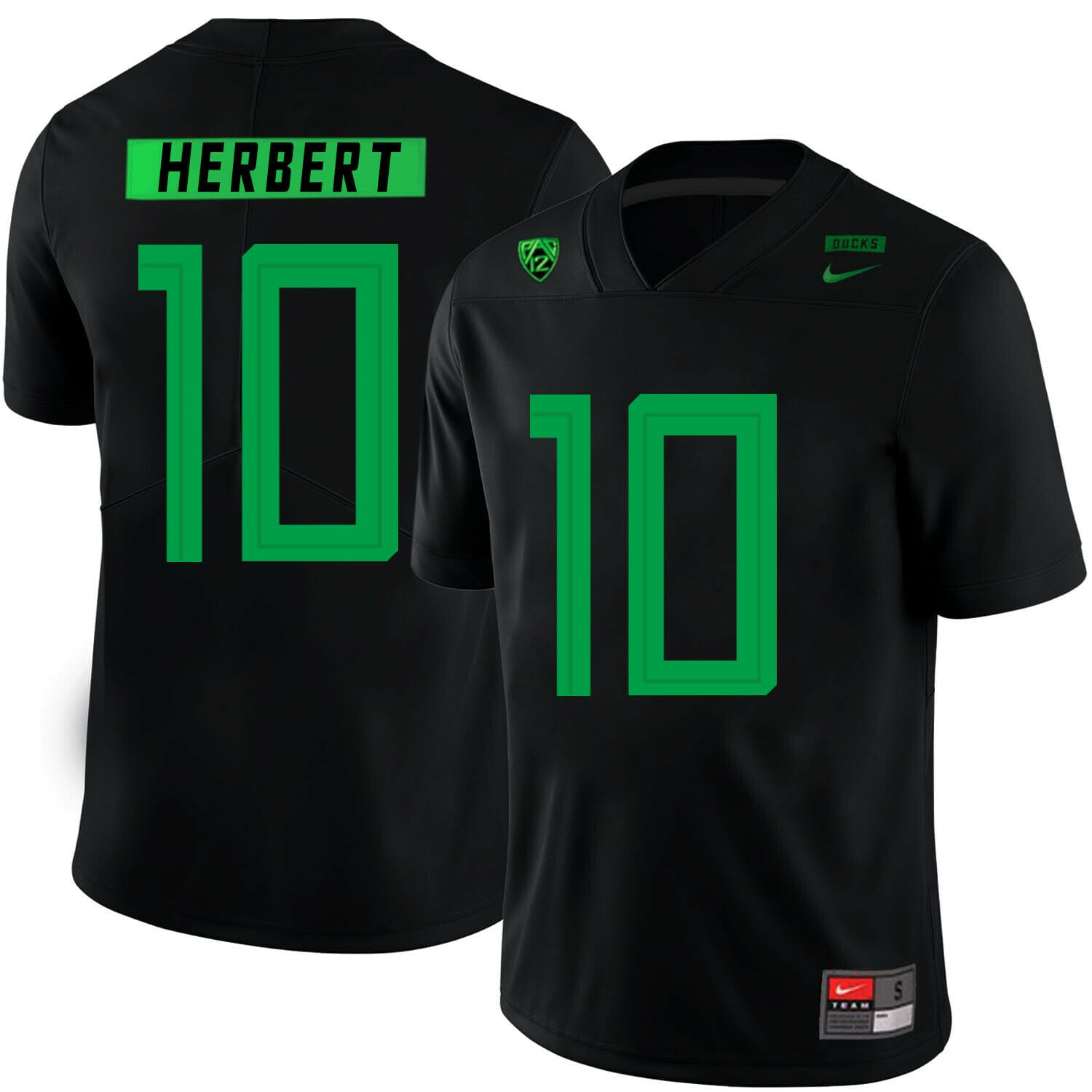 Oregon Ducks #10 Justin Herbert College Football Jersey Black - Top Smart  Design
