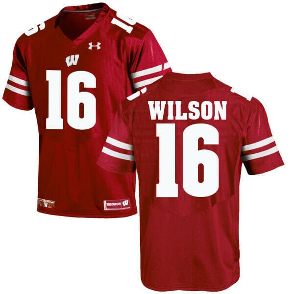 Russell Wilson Wisconsin Jersey Badgers #16 College Football Red