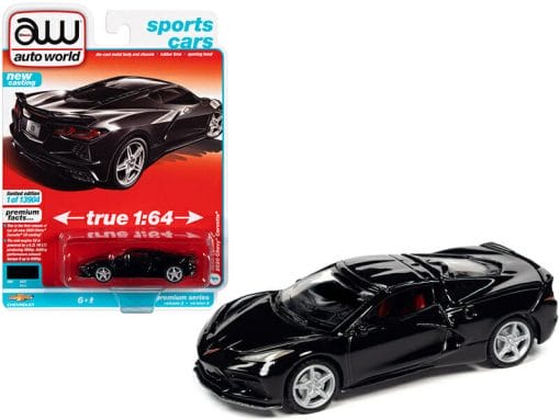 2020 Chevrolet Corvette C8 Stingray Black &#8220;Sports Cars&#8221; Limited Edition to 13904 pieces Worldwide 1/64 Diecast Model Car by Autoworld, Top Smart Design
