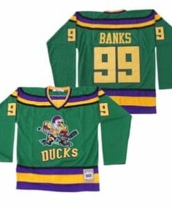 Adam Banks #99 Mighty Ducks Movie Hockey Jersey White Shirt