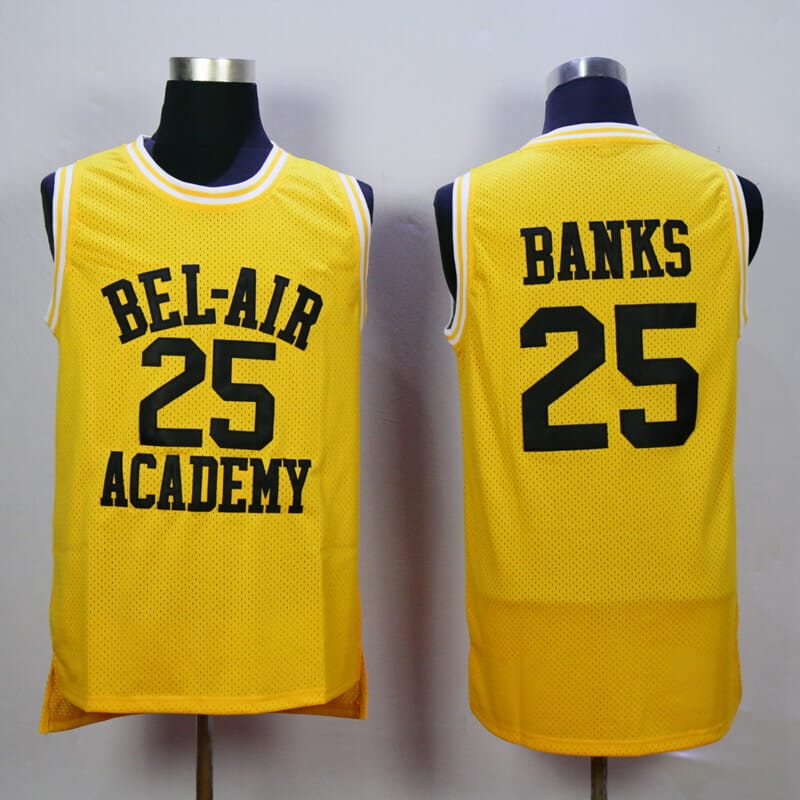 Bel Air Basketball Jersey Banks Gold/Yellow #25, Size: XL