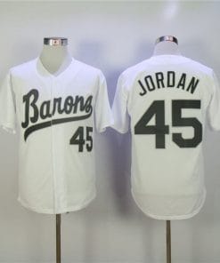 #45 Barons White Pinstripe Jersey