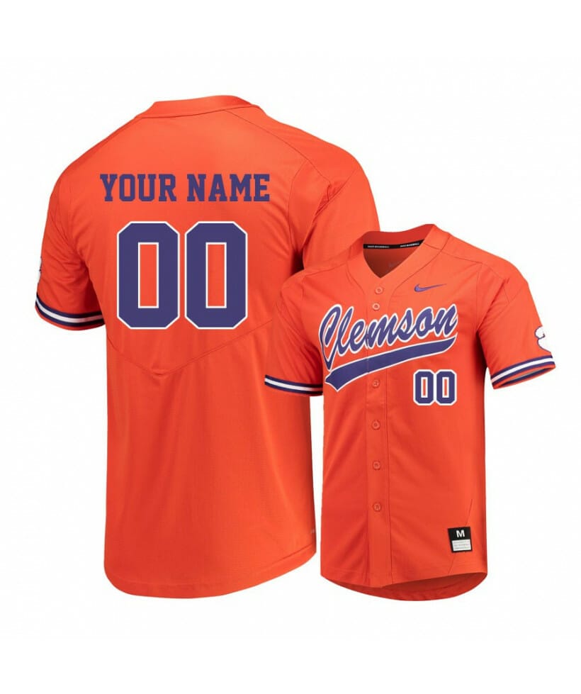 Custom Clemson Tigers Jersey Name and Number Baseball Orange Elite