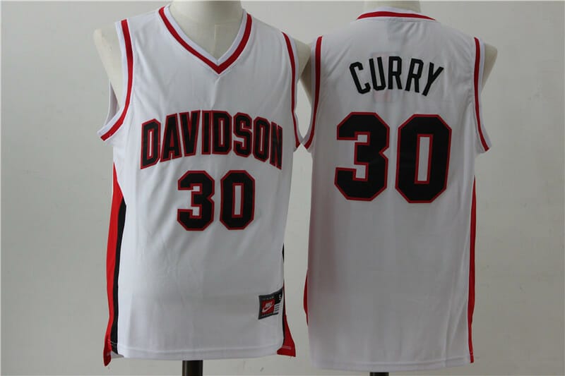 Stephen Curry Davidson Wildcats Basketball Jersey Red T-Shirt