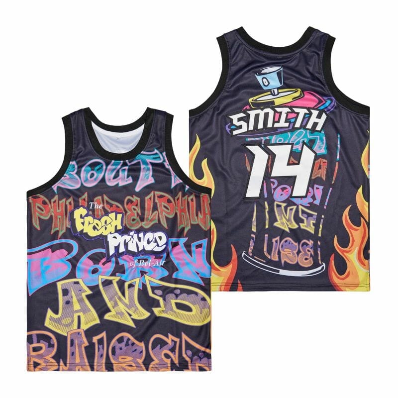 Movie Basketball Jersey Fresh Prince #14 Smith Pink