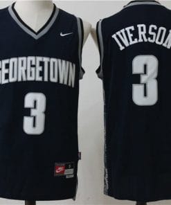Georgetown Hoyas #3 Allen Iverson NCAA Basketball Jersey Black