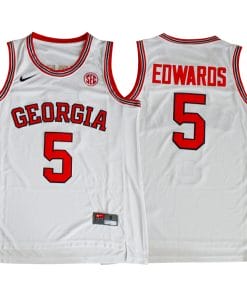Georgia Bulldogs #5 Anthony Edwards NCAA Basketball Jersey White