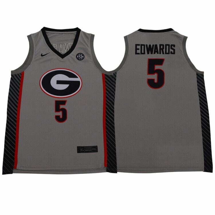 NCAA Basketball Jersey Georgia Bulldogs #5 Anthony Edwards White