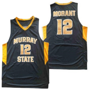 High School Basketball Jersey Ja Morant #12 Murray State NCAA Black