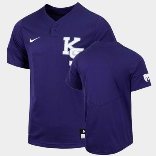 NCAA Kansas State Wildcats Custom Name Purple Baseball Jersey V2