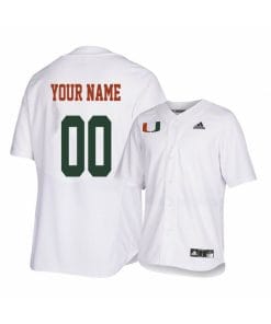 Custom Miami Hurricanes Jersey Name and Number College Baseball White