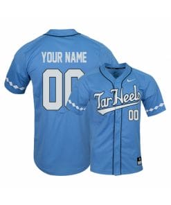 Custom North Carolina Tar Heels Jersey Name Number Baseball Blue Elite