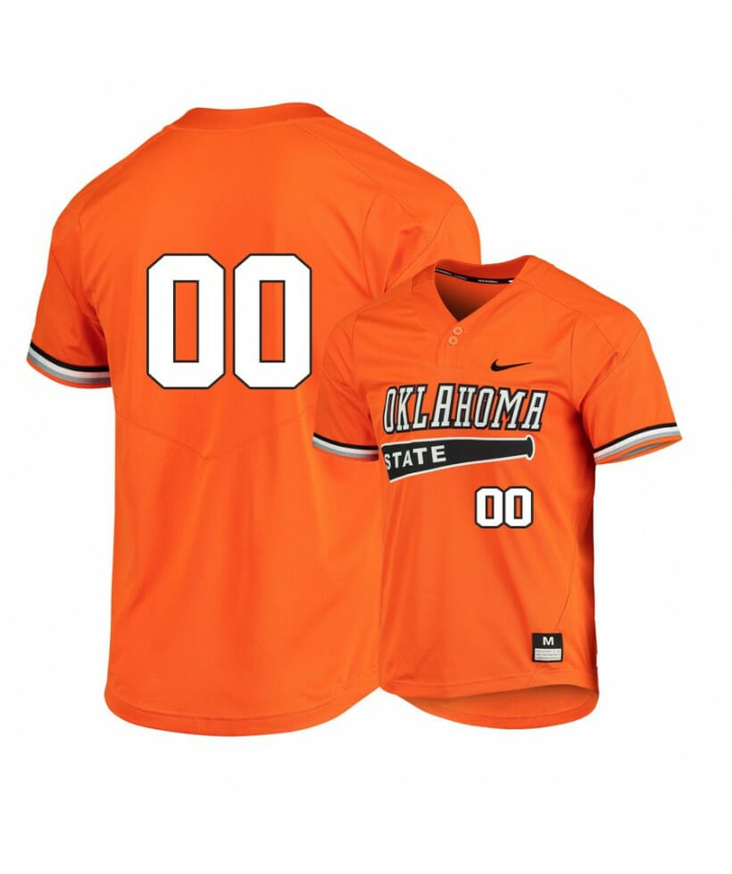 Oklahoma State Cowboys Jersey Custom Name Number Baseball Orange Elite