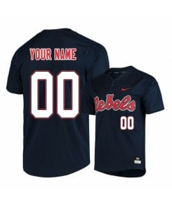 Custom Ole Miss Rebels Jersey Name and Number College Baseball Black