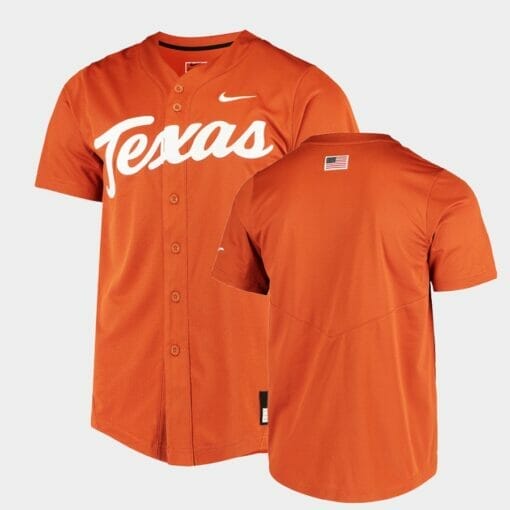 Custom NCAA Baseball Jersey Texas Longhorns Name and Number College Orange