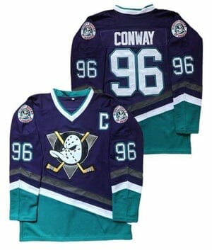 Your Team Conway #96 Mens Mighty Ducks Hoodie Custom Ice Hockey Jersey Green S