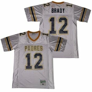 High School Football Jersey Tom Brady #12 Junipero Serra Padres White