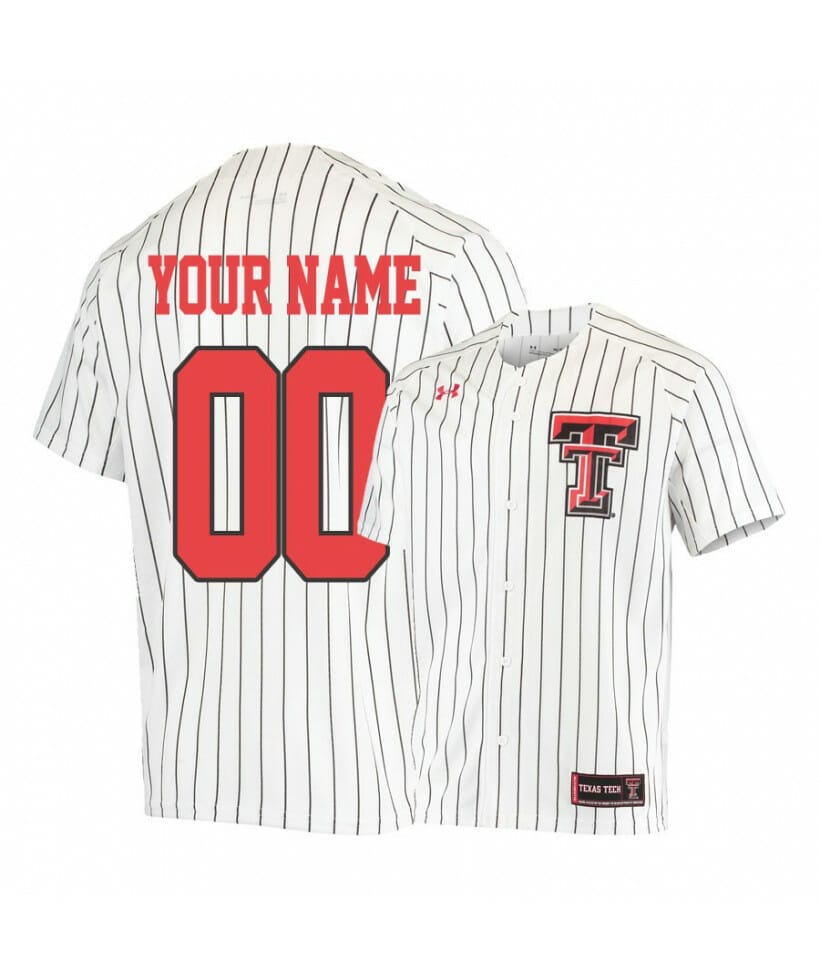 Texas Tech Red Raiders Jersey Custom Baseball Under Armour White