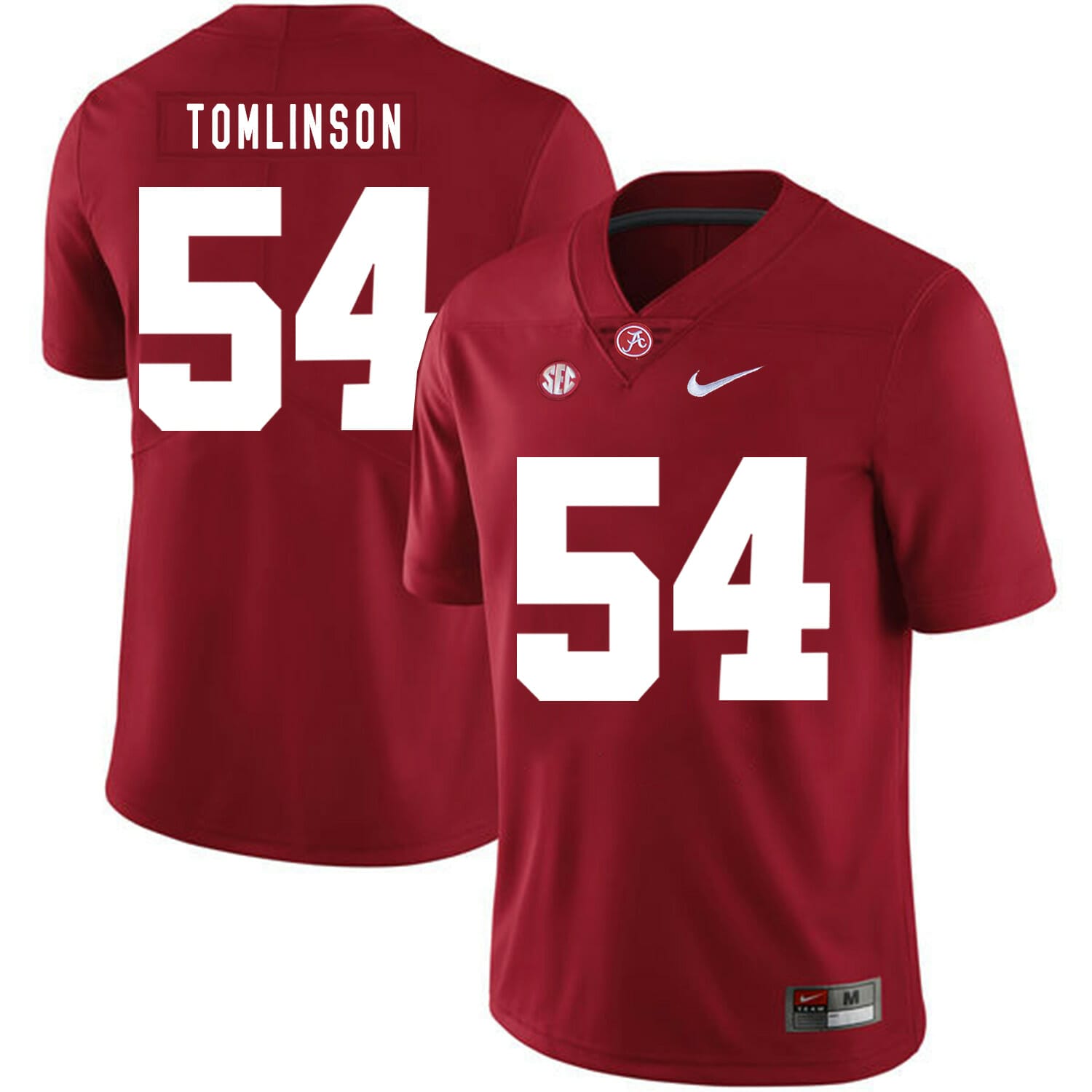 Alabama Crimson Tide Jersey #54 Dalvin Tomlinson College Football Red