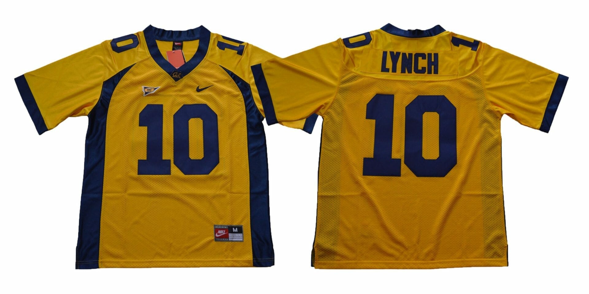 California Golden Bears Jersey #10 Marshawn Lynch Football Yellow Blue