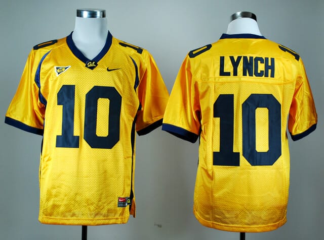 California Golden Bears Jersey #10 Marshawn Lynch Football Yellow