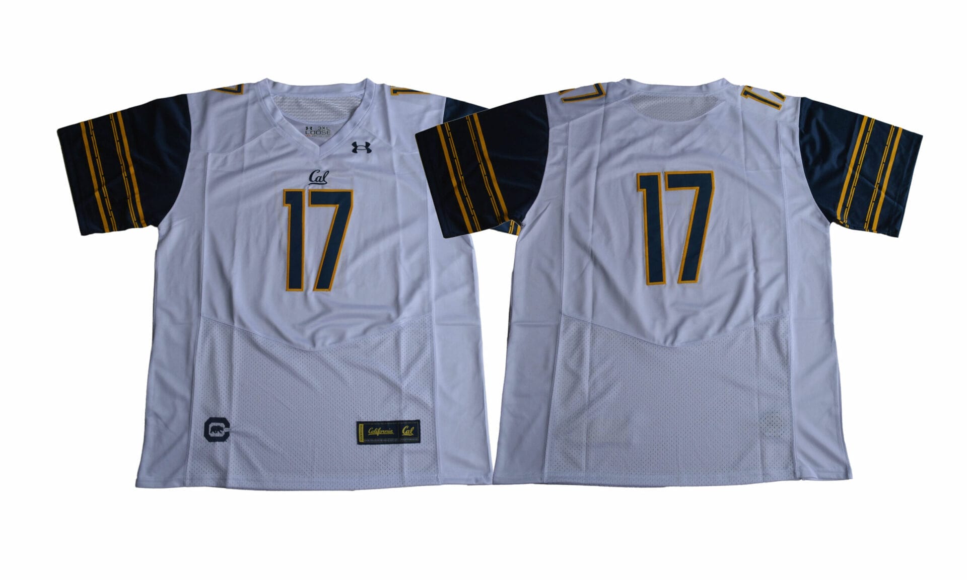 California Golden Bears Jersey #17 White Under Armour Football