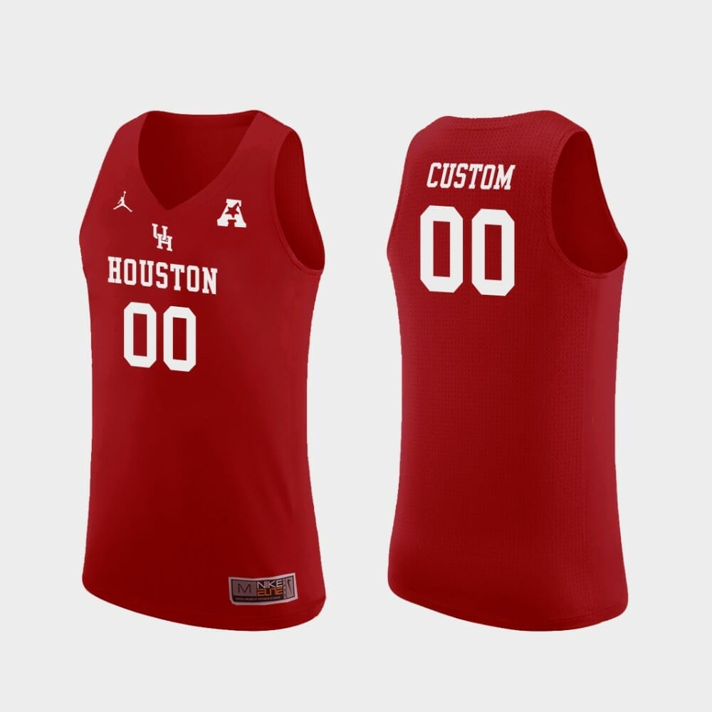 Houston Cougars Jersey Name and Number Custom College Basketball Jerseys Replica Red