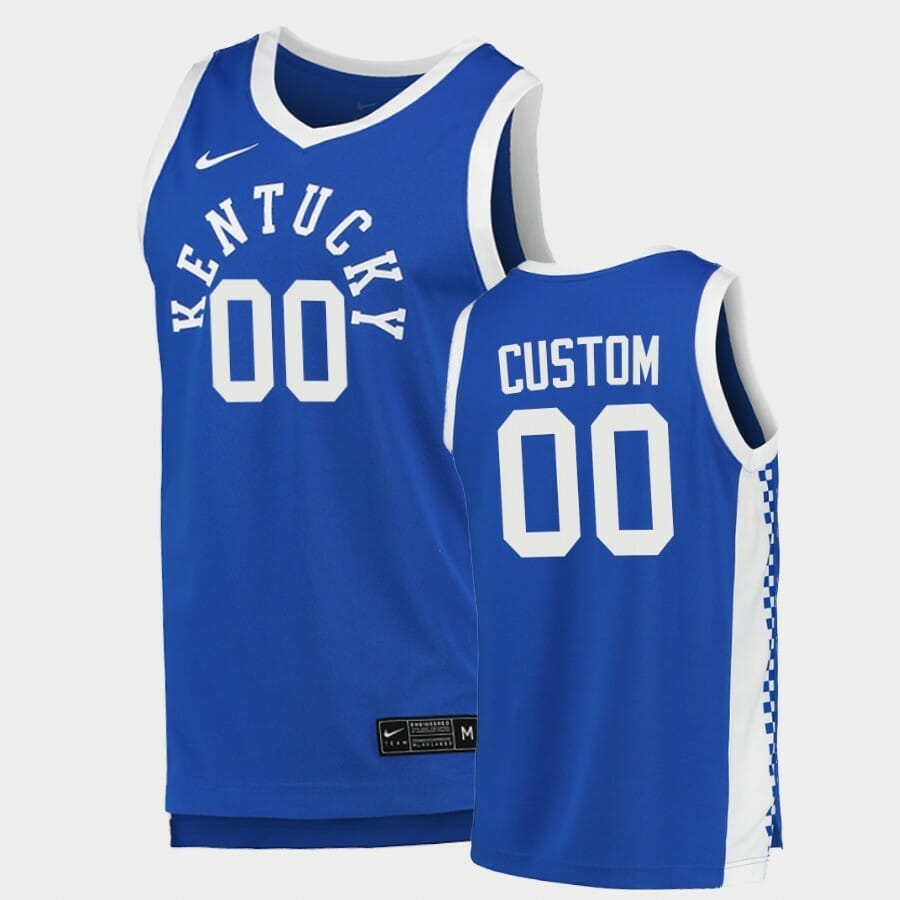 University of Kentucky Autographed Custom Blue Basketball Jersey - BAS COA  (12 Signatures)