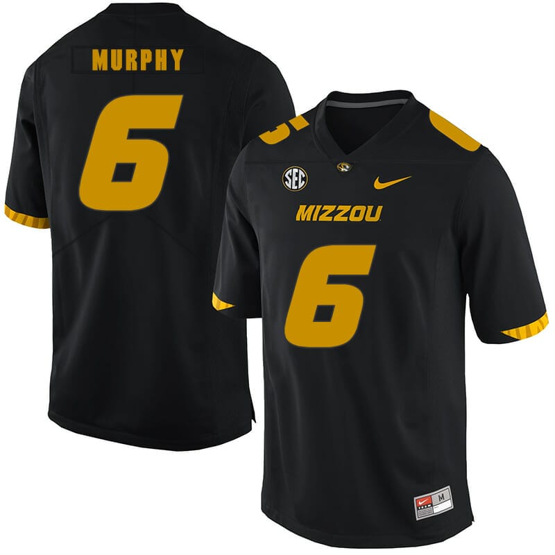 Missouri Tigers Jersey #6 Marcus Murphy College Football Black
