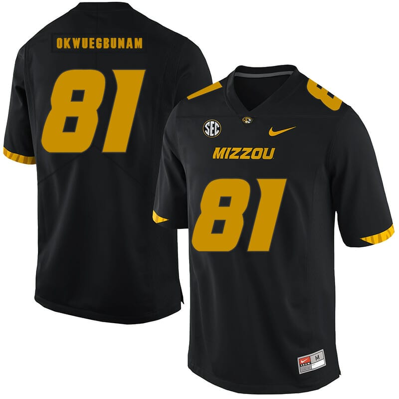 Missouri Tigers #81 Albert Okwuegbunam College Football Jersey Black - Top  Smart Design