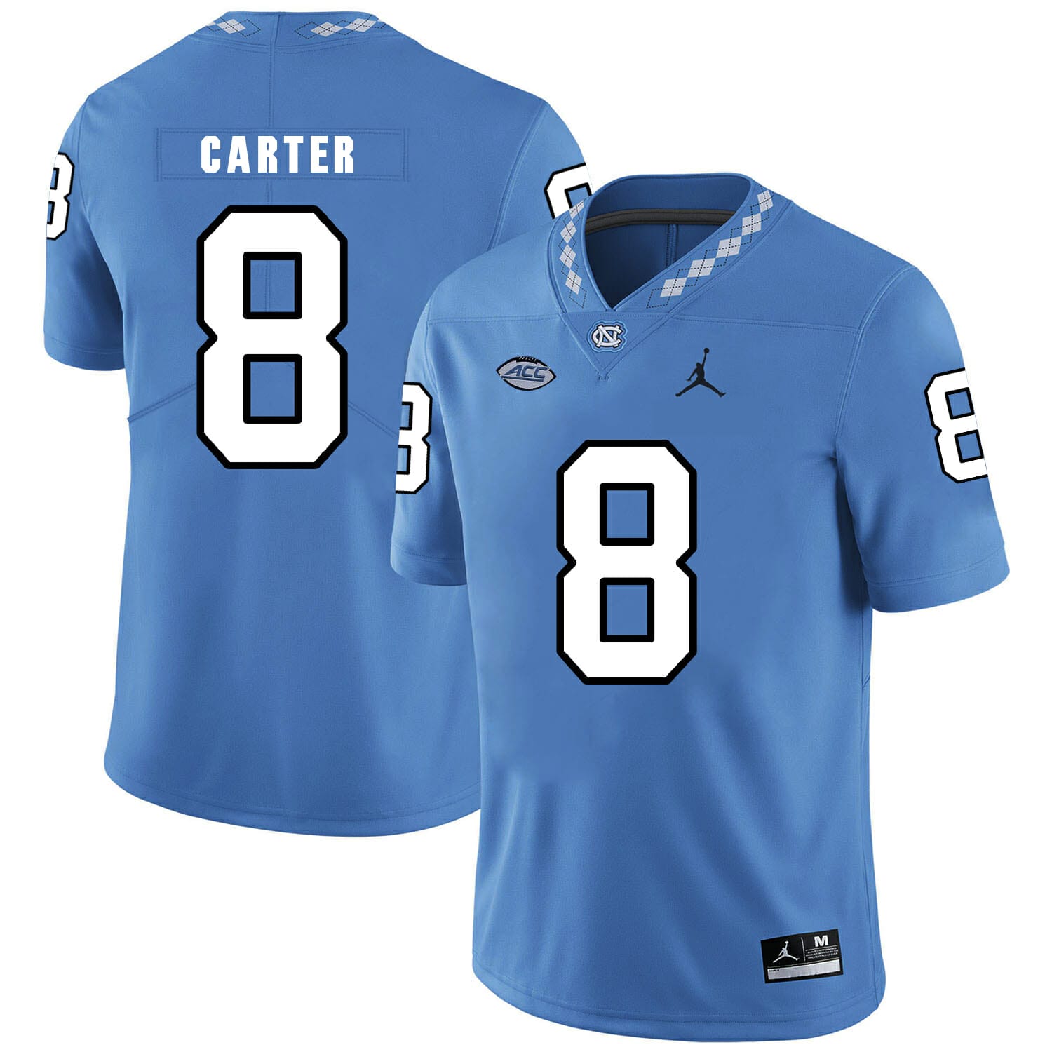 North Carolina Tar Heels 8 Michael Carter NCAA Football Jersey Blue