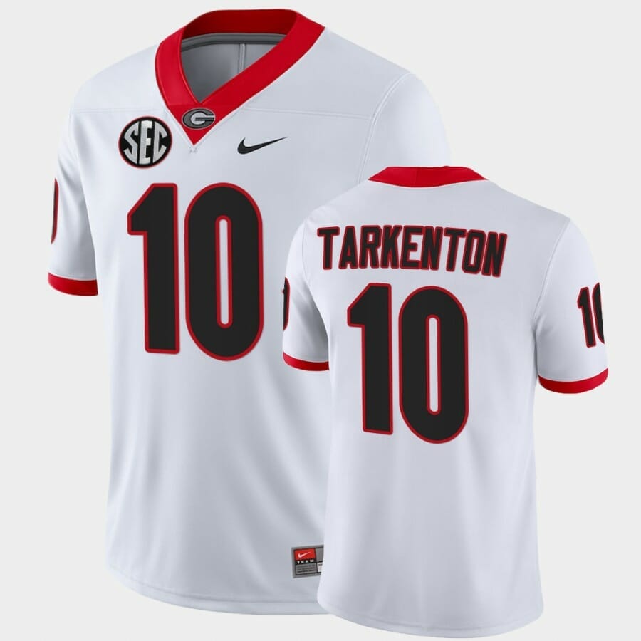 Georgia Bulldogs Jersey #10 Fran Tarkenton White College Football Alumni