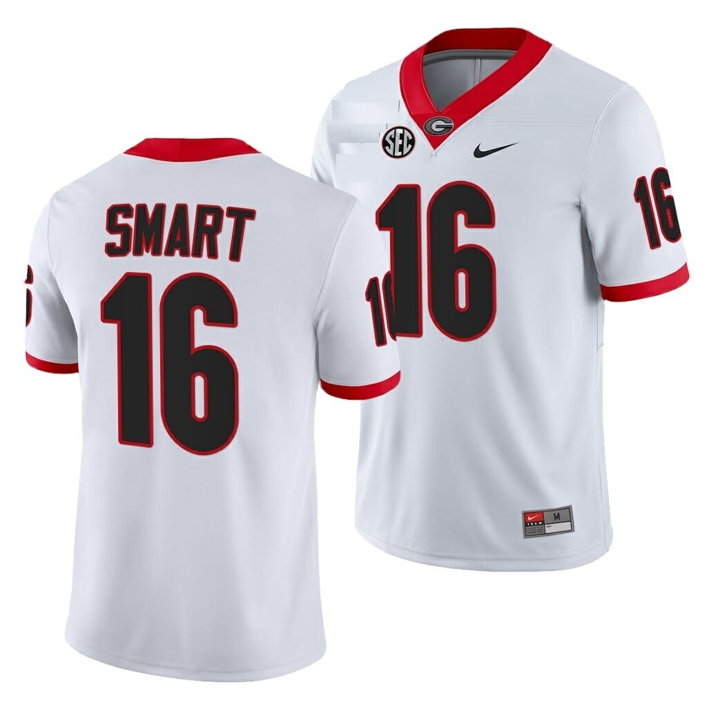 Kirby Smart Jersey Georgia #16 NCAA Football College Stitched White