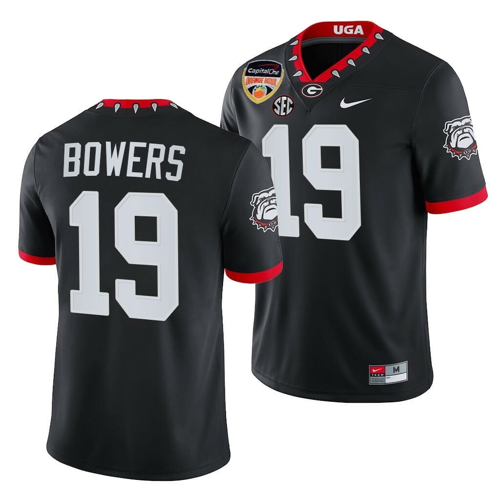 Hot] New Brock Bowers Jersey Uga #19 2021 Orange Bowl Black