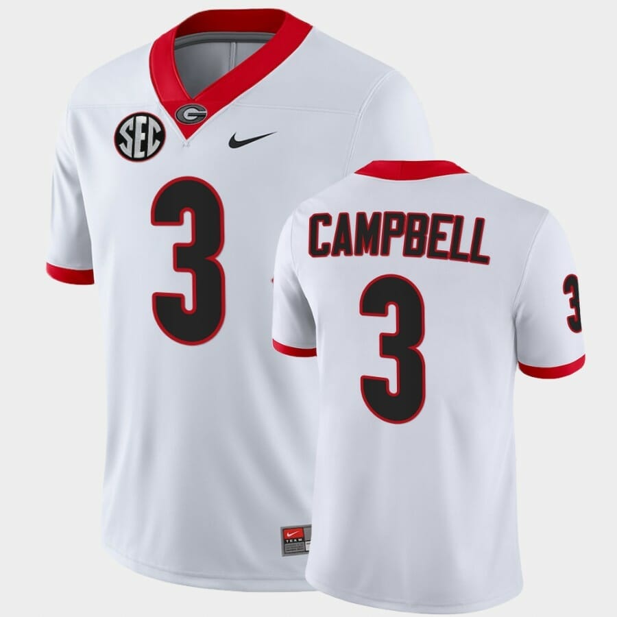 Georgia Bulldogs Jersey #3 Tyson Campbell White College Football Alumni