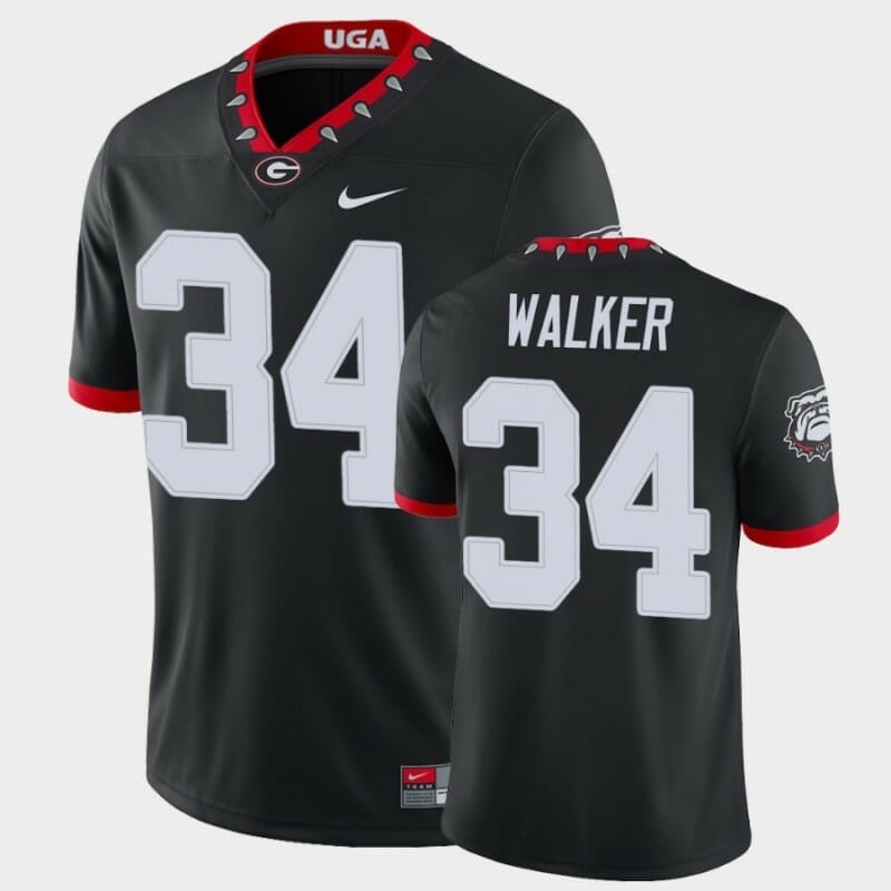 Herschel Walker Georgia Bulldogs #34 Mascot 100th Anniversary NCAA Jersey -  Black