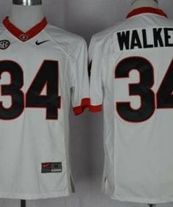 Georgia Bulldogs #34 Herschel Walker White SEC Patch Limited Stitched Jersey