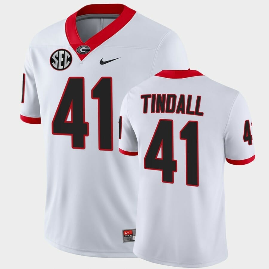 Georgia Bulldogs Jersey #41 Channing Tindall White College Football Game